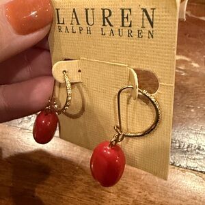 Lauren Ralph Lauren Gold and Coral Earrings